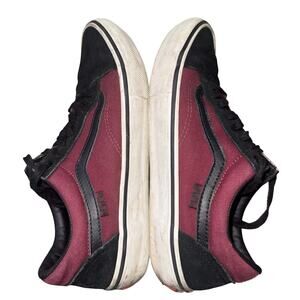 Vans Old Skool Shoes Mens Size 9.5 Red Black Skateboarding PopCush Duracap
